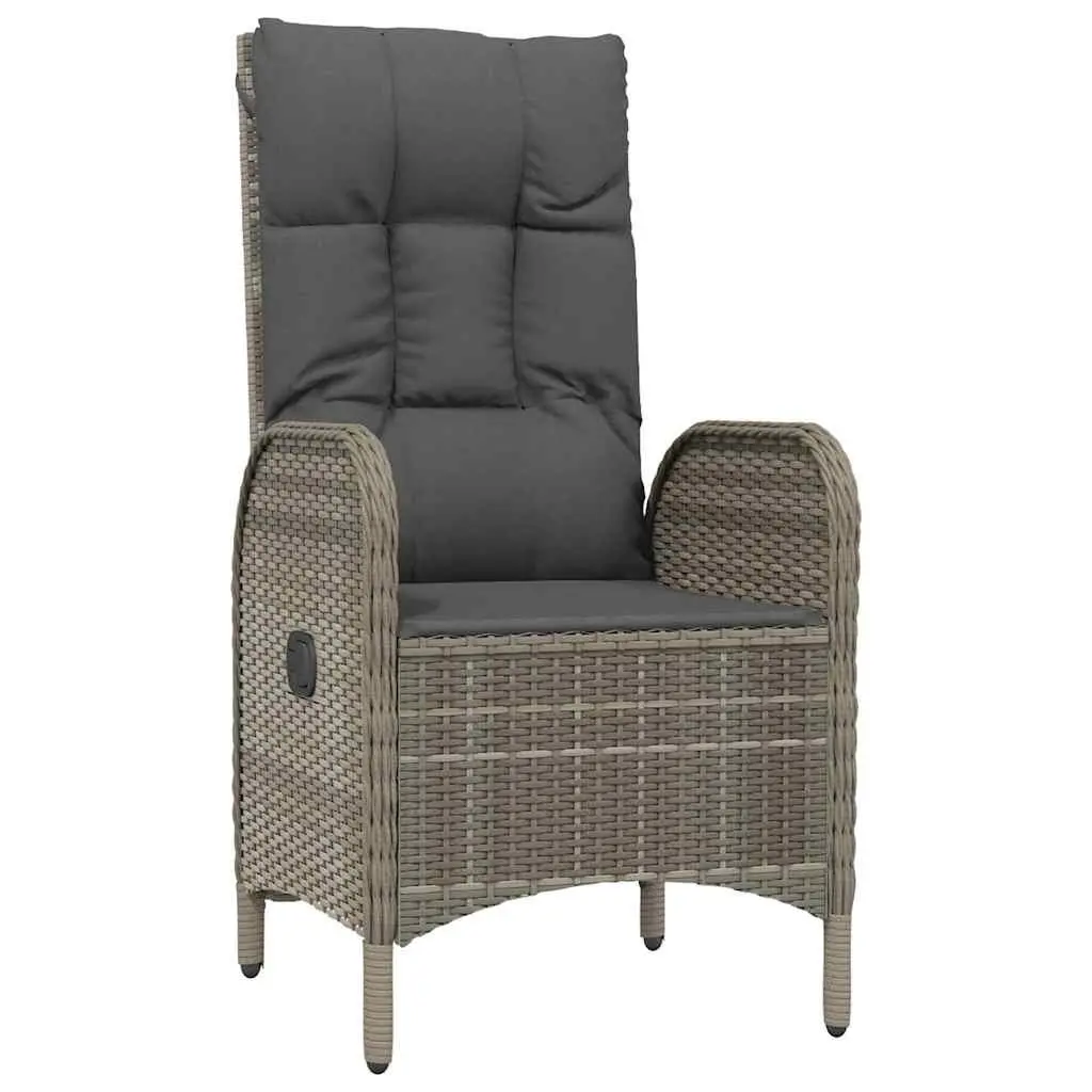5 Piece Grey Poly Rattan Garden Dining Set