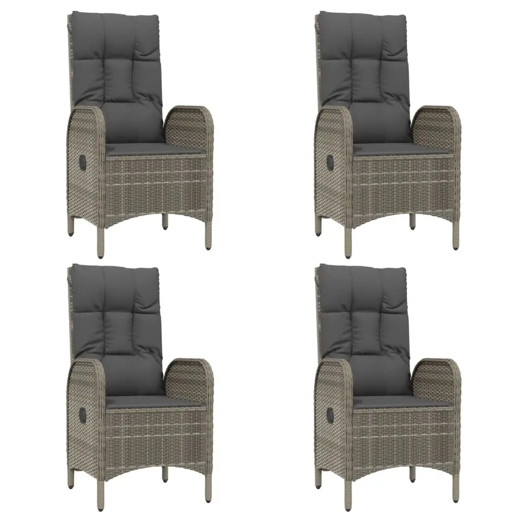 Garden Dining Set PE Poly Rattan 5 Piece Outdoor Furniture Grey