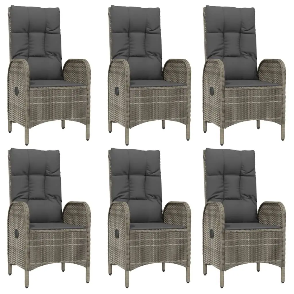 Grey Poly Rattan 7 Piece Garden Dining Set