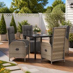 5-Piece Grey Garden Dining Set with Durable Design