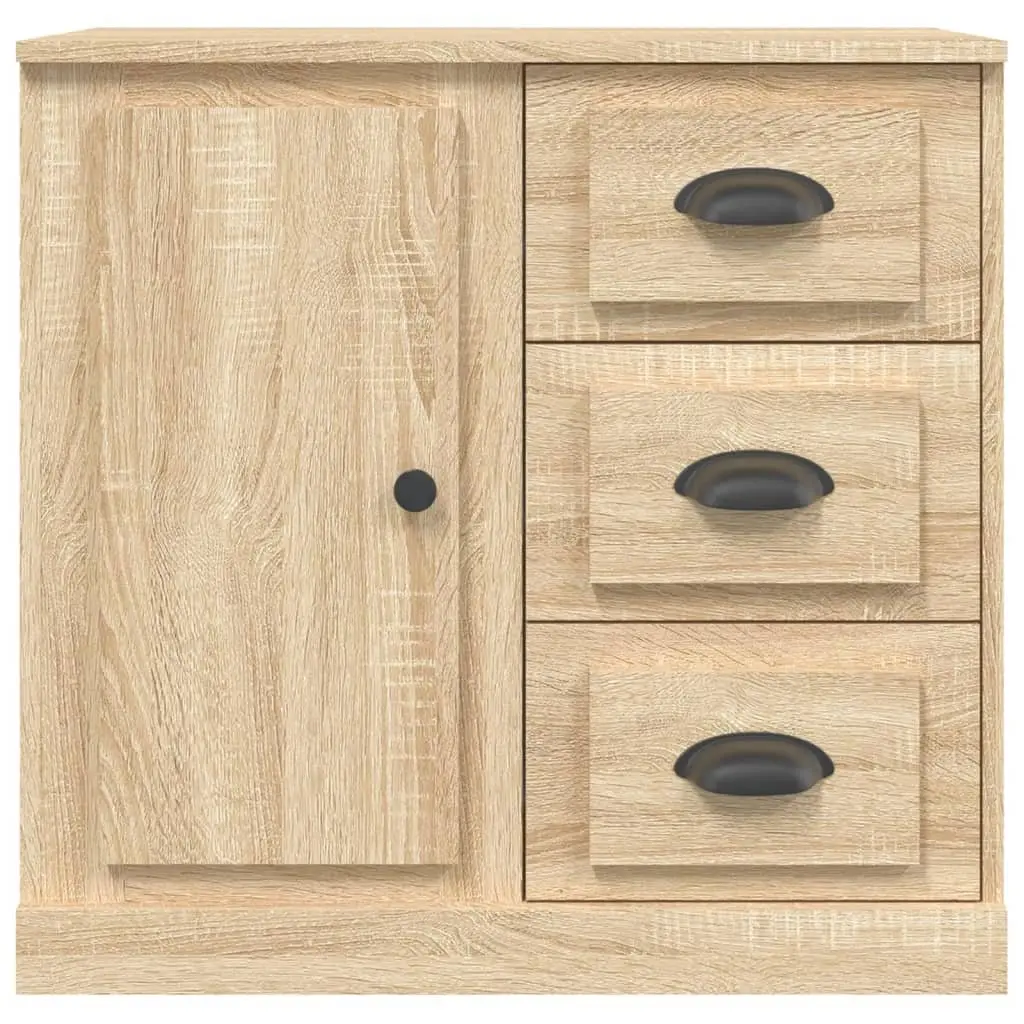 Sideboard Cabinet 2 pcs Brown Engineered Wood Storage Buffet Furniture