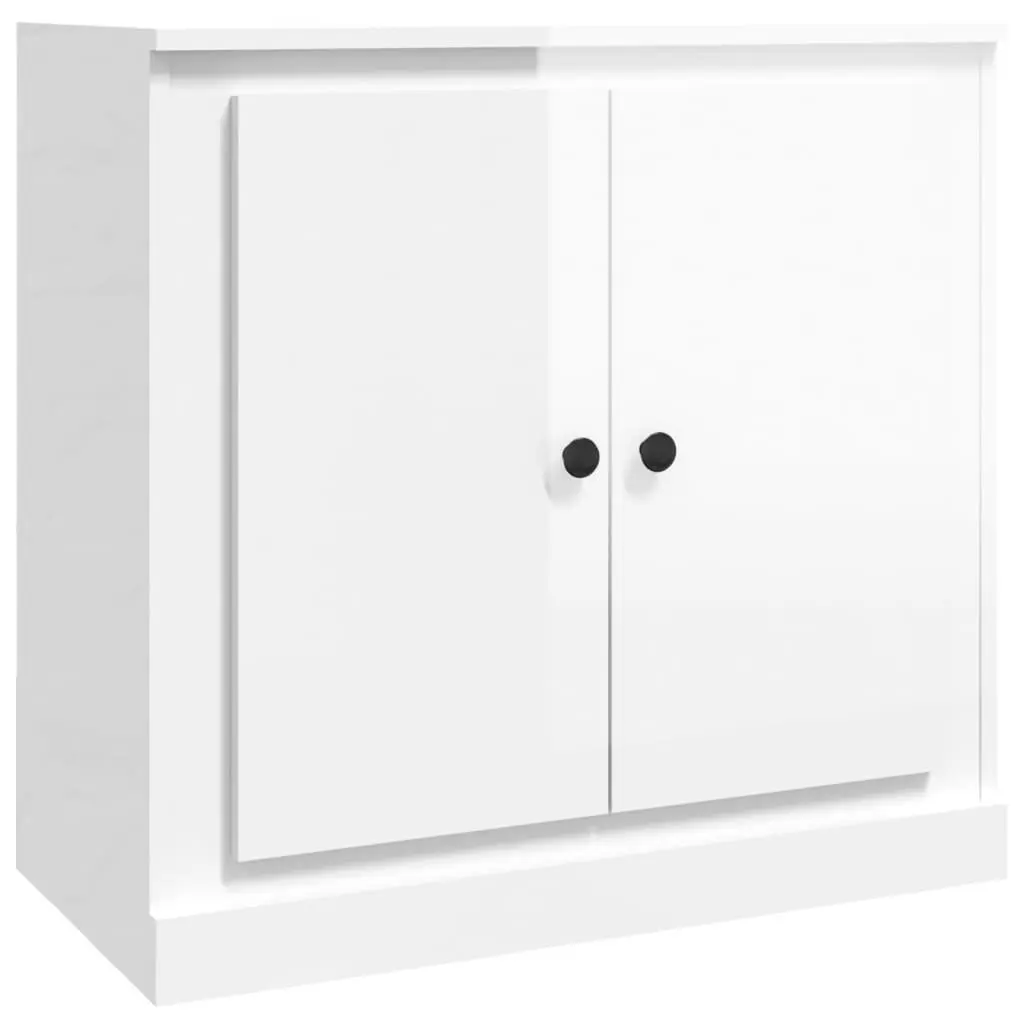 White High Gloss Sideboards Set of 3 Storage Cabinet Engineered Wood Furniture
