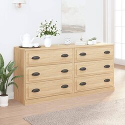 Brown Engineered Wood Sideboards - 2-Piece Set