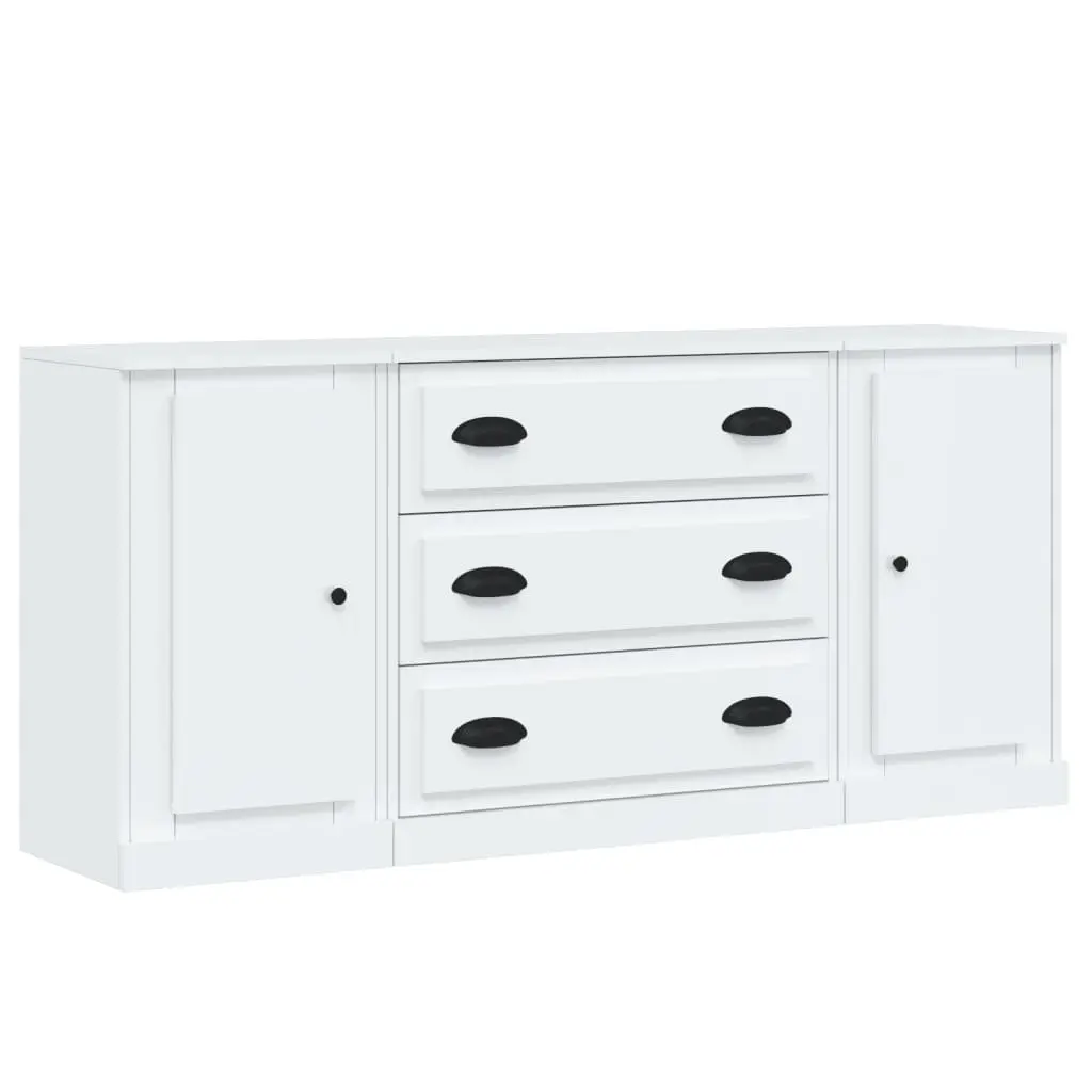 White High Gloss 3-Piece Sideboard Set