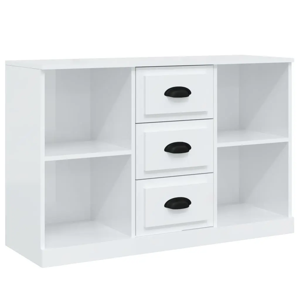 3-Piece High Gloss White Sideboard Set