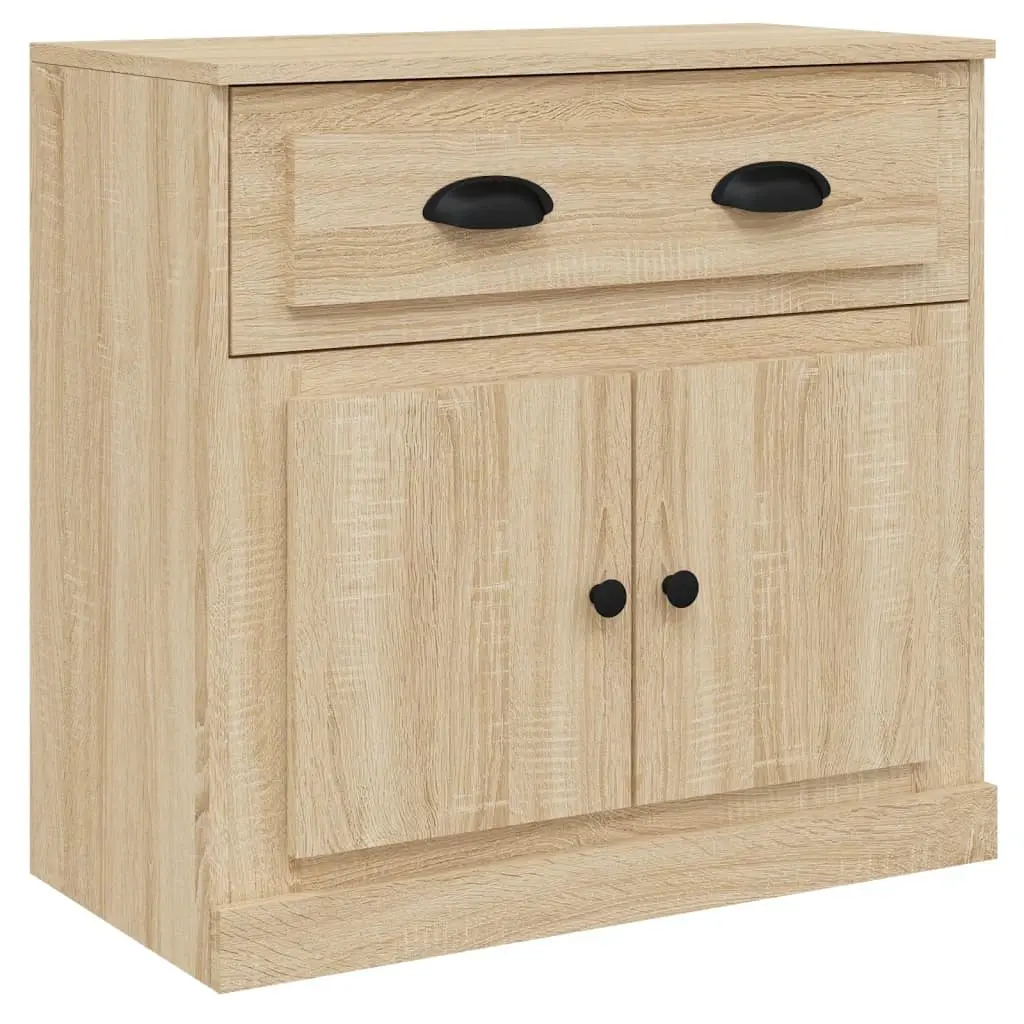 Sideboards 3 pcs Brown Storage Cabinet Engineered Wood Buffet Display Unit