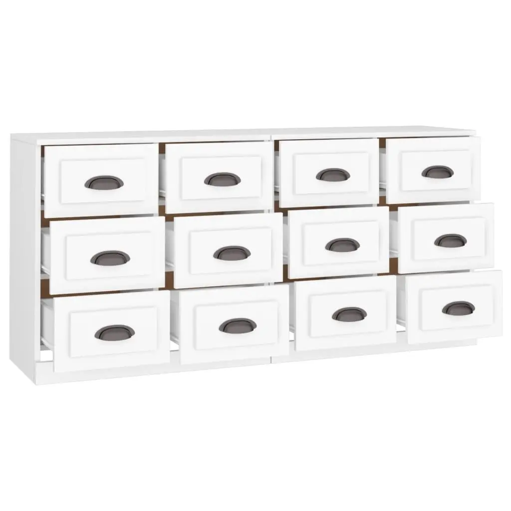 White Sideboard Cabinet Set for Storage and Display