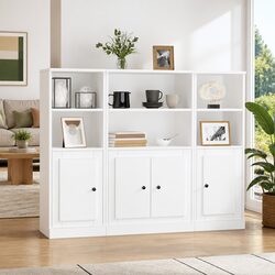 Elegant 3-Piece Highboard Set in White for Storage