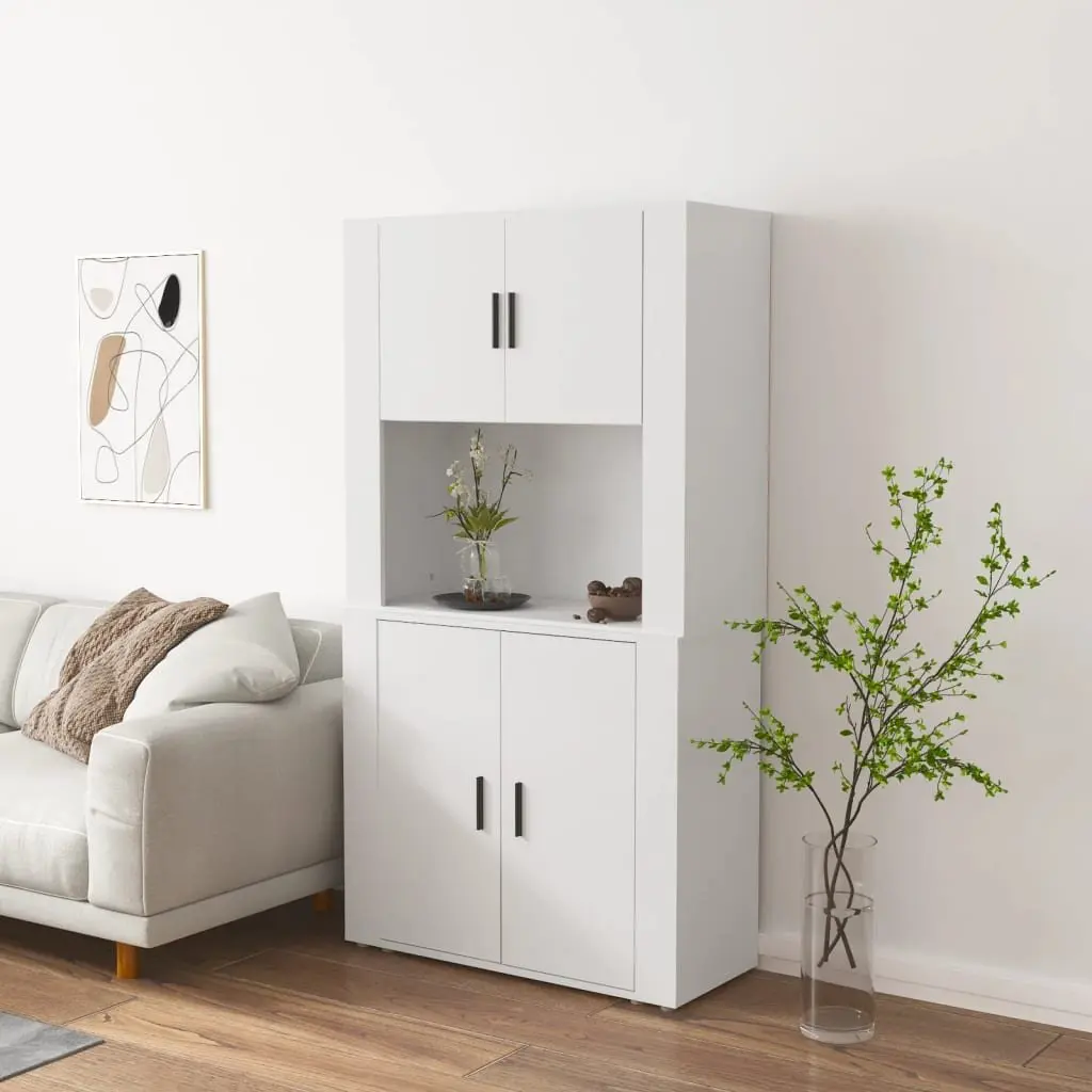 Sideboard Engineered Wood Wall-Mounted Storage Cabinet White