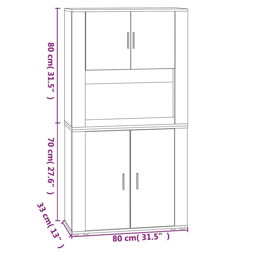 Sideboard Engineered Wood Wall-Mounted Storage Cabinet White