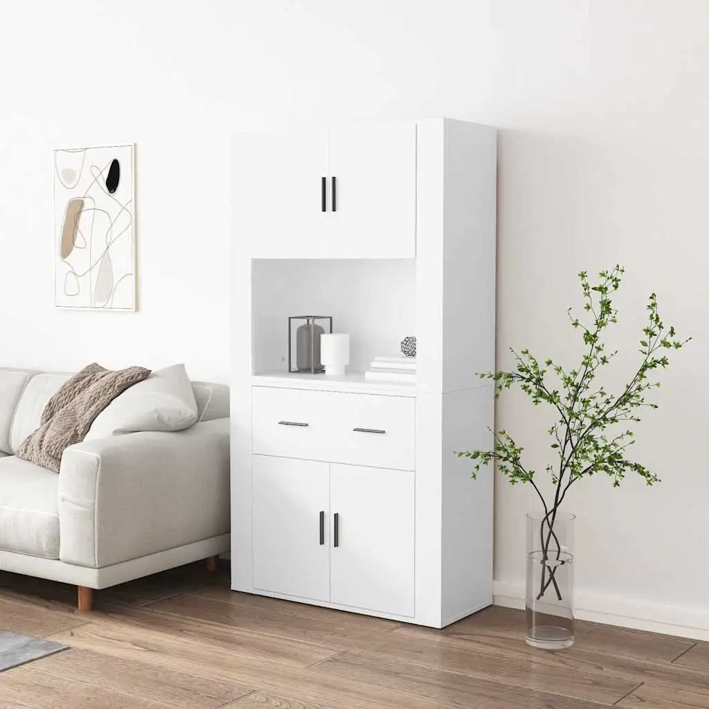 Sideboard Engineered Wood Wall-Mounted Storage Cabinet White