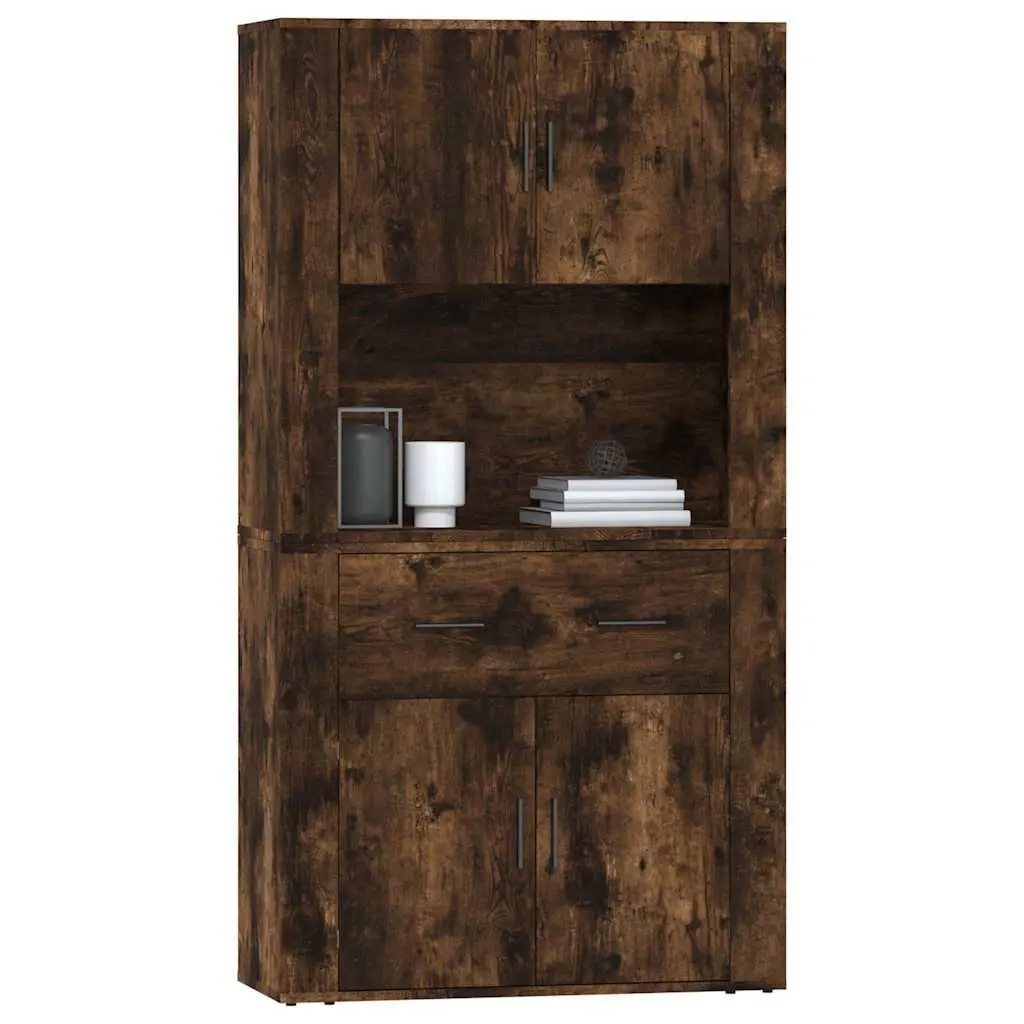 Highboard Sideboard Buffet Cabinet Engineered Wood Brown Wall-Mounted