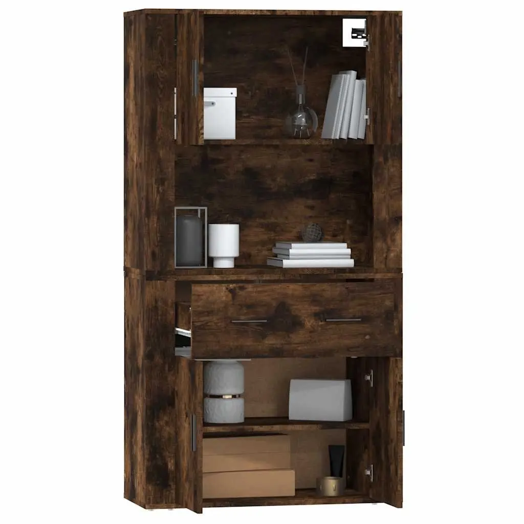 Highboard Sideboard Buffet Cabinet Engineered Wood Brown Wall-Mounted