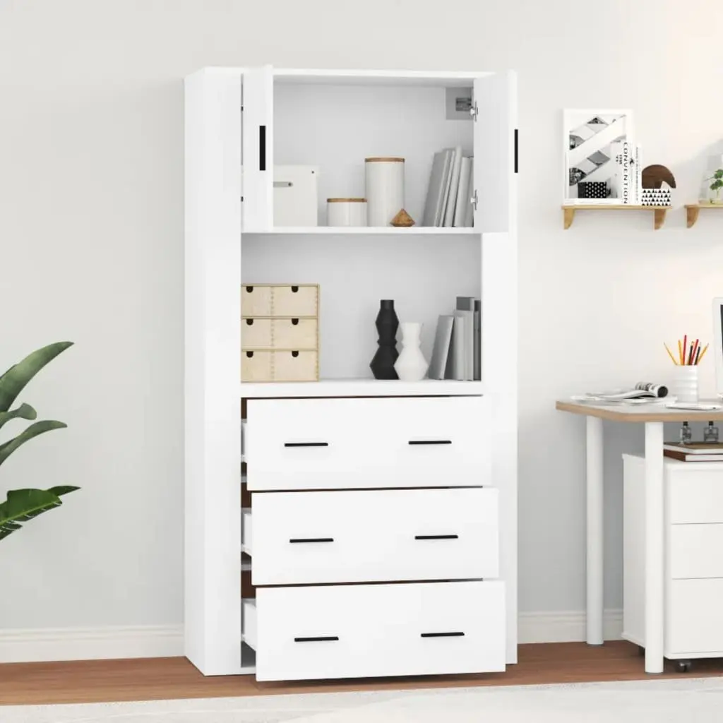 Highboard Engineered Wood Wall-Mounted Storage Cabinet White