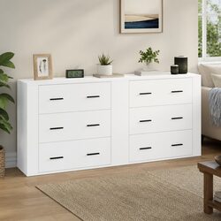 Engineered Wood White Sideboards - 2 Piece Storage
