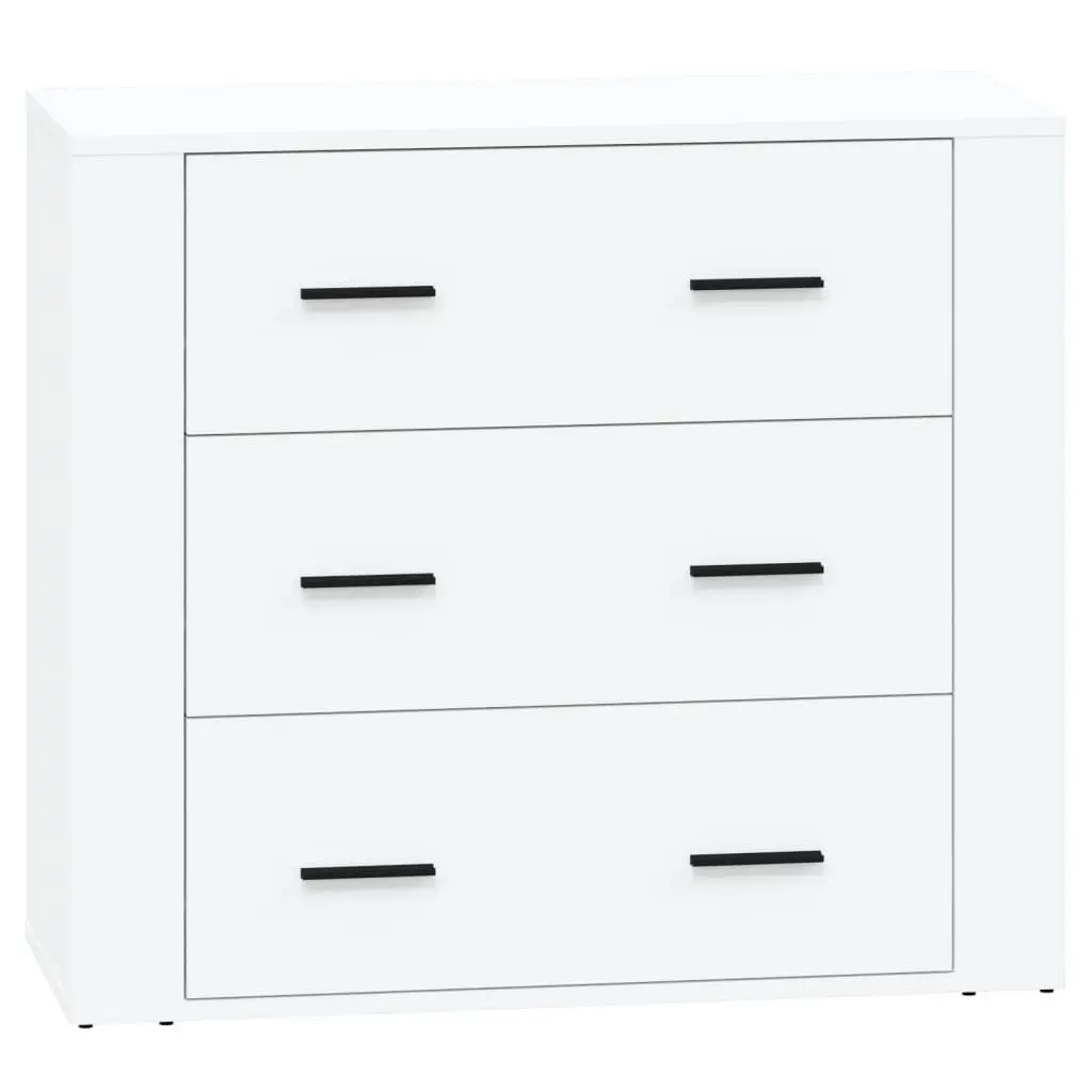 Sideboards 2 pcs White Storage Cabinet Engineered Wood Furniture Buffet