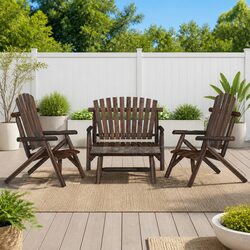 Durable 4 Piece Solid Wood Garden Lounge Set