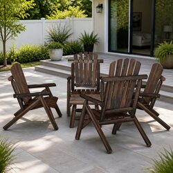 5-Piece Solid Wood Spruce Garden Lounge Set with Table