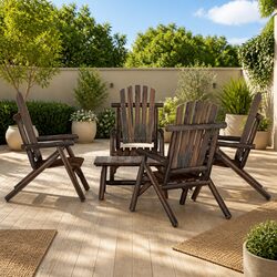 5-Piece Adirondack Lounge Set in Solid Spruce Wood