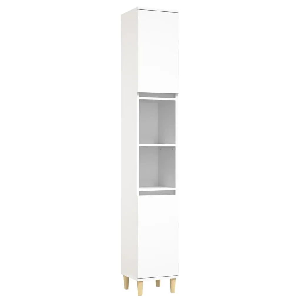 3-Piece White Bathroom Cabinet Set with Durable Construction