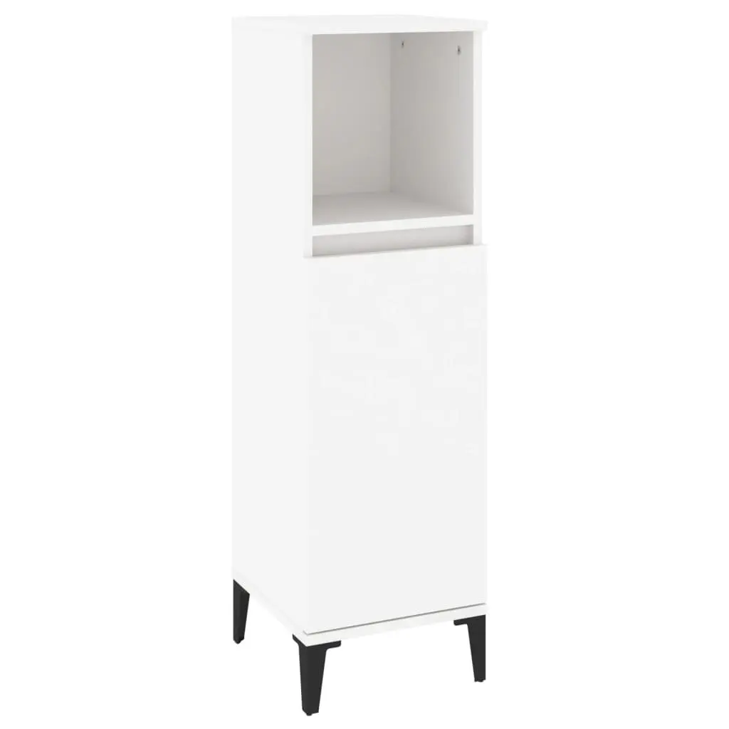 3 Piece Bathroom Cabinet Set Engineered Wood White