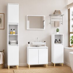 3-Piece Bathroom Storage Cabinet Set in White