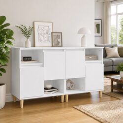 Stylish Sideboard Cabinet Set in White for Storage