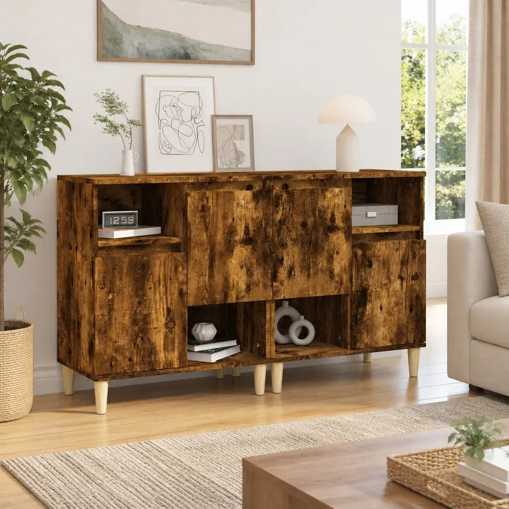 Brown Engineered Wood Sideboard Cabinet