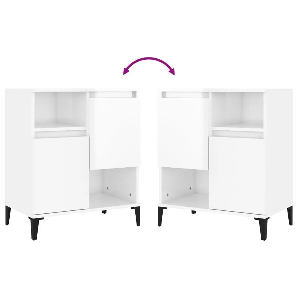 White High Gloss Sideboards Storage Cabinet Set