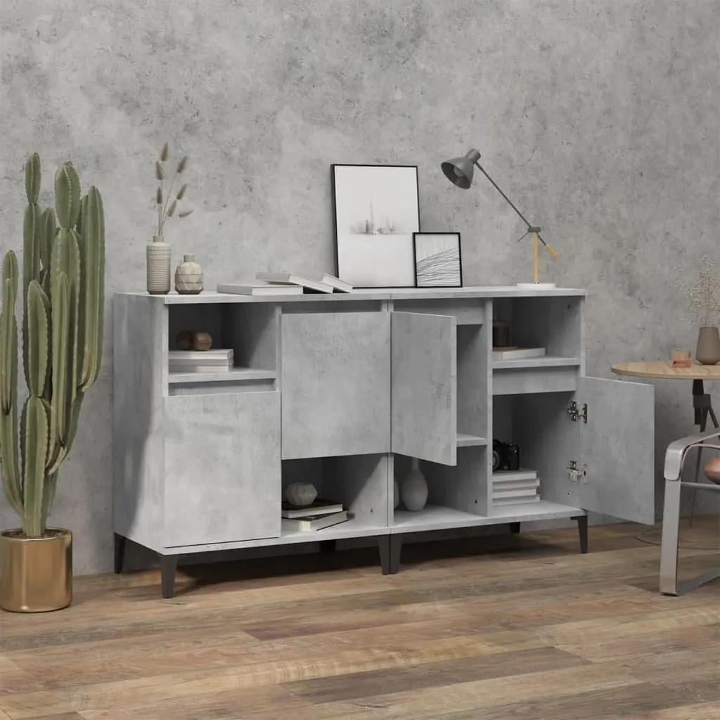 Grey Engineered Wood Sideboard Cabinet 60x35x70 cm