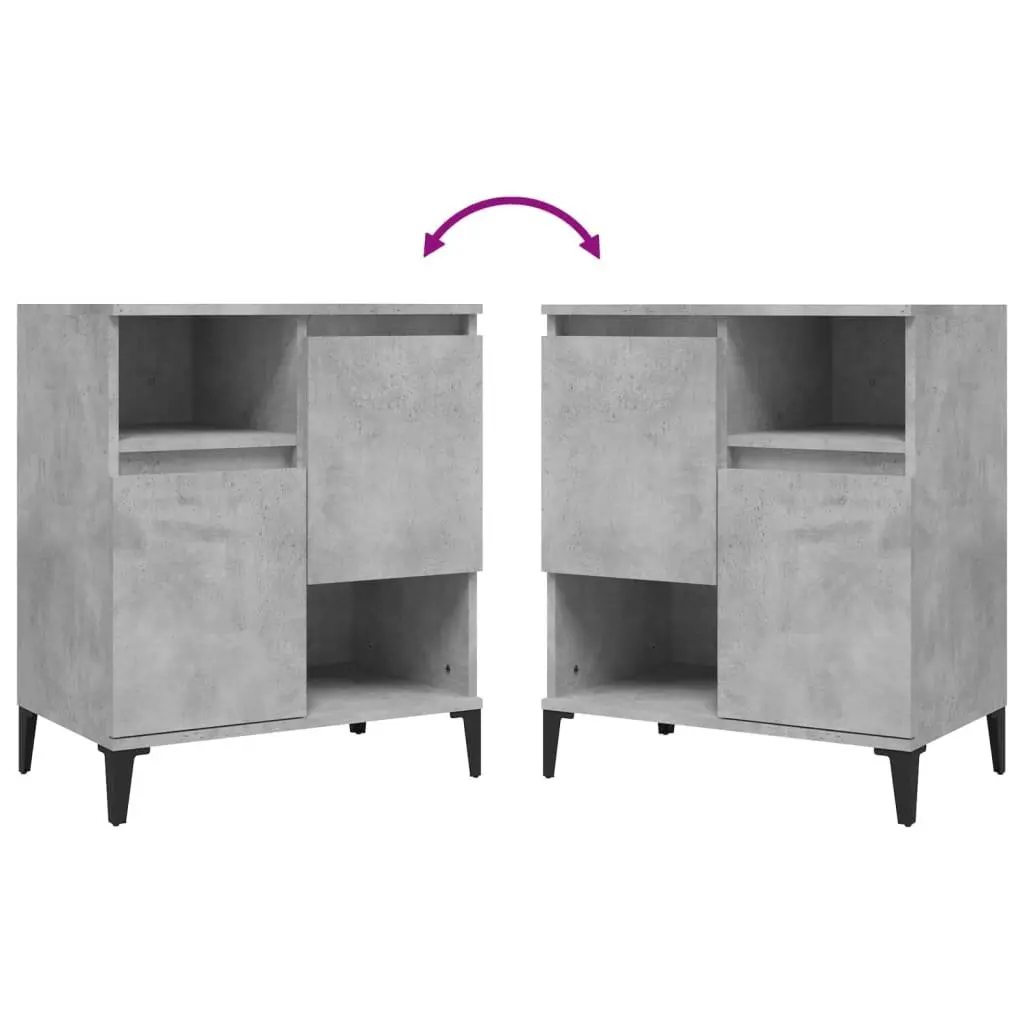 Grey Engineered Wood Sideboard Cabinet 60x35x70 cm