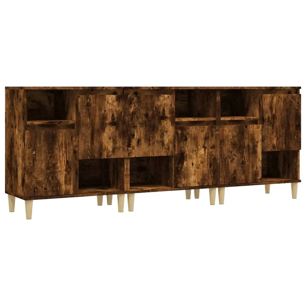 3-Piece Sideboard Cabinet in Brown Engineered Wood