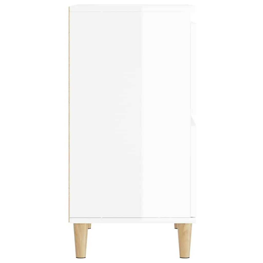 Sideboards 2 pcs High Gloss White Storage Cabinet Engineered Wood 60x35x70 cm