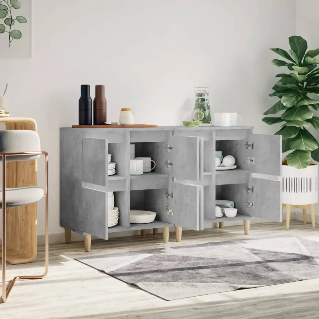 Sideboard Cabinet Engineered Wood 60x35x70cm Grey Set of 2