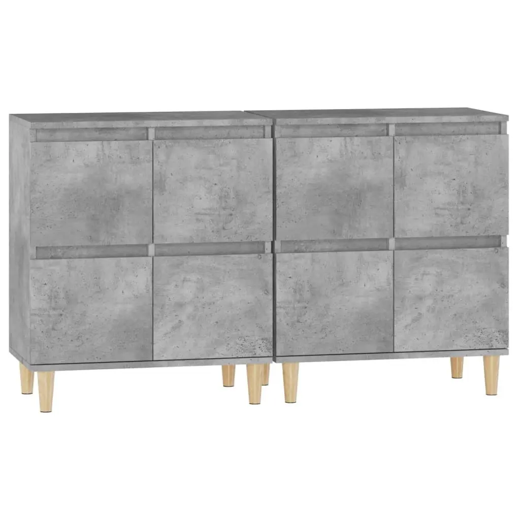 Sideboard Cabinet Engineered Wood 60x35x70cm Grey Set of 2