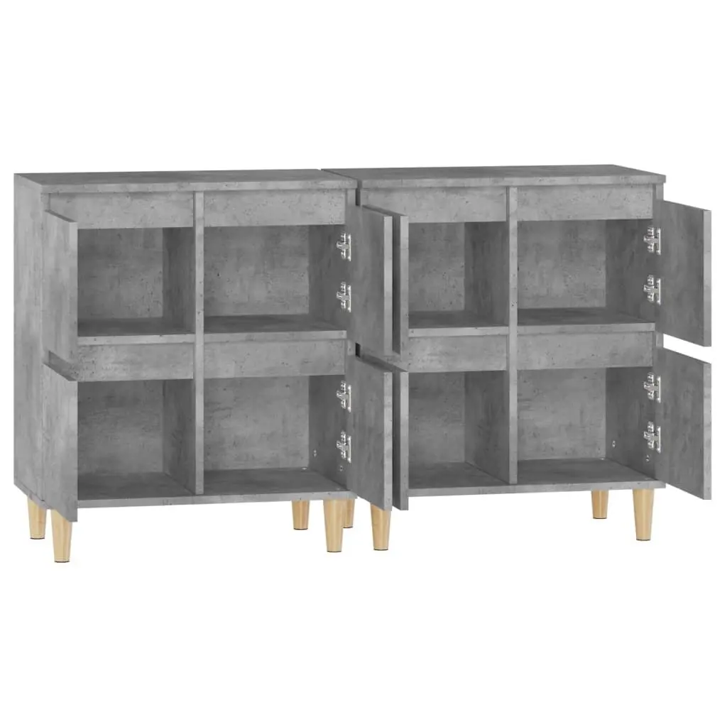 Sideboard Cabinet Engineered Wood 60x35x70cm Grey Set of 2