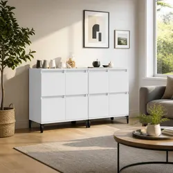 Durable White Sideboards Set 60x35x70 cm Storage Cabinet
