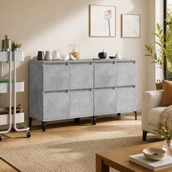 Durable Grey Engineered Wood Sideboard Cabinet Set