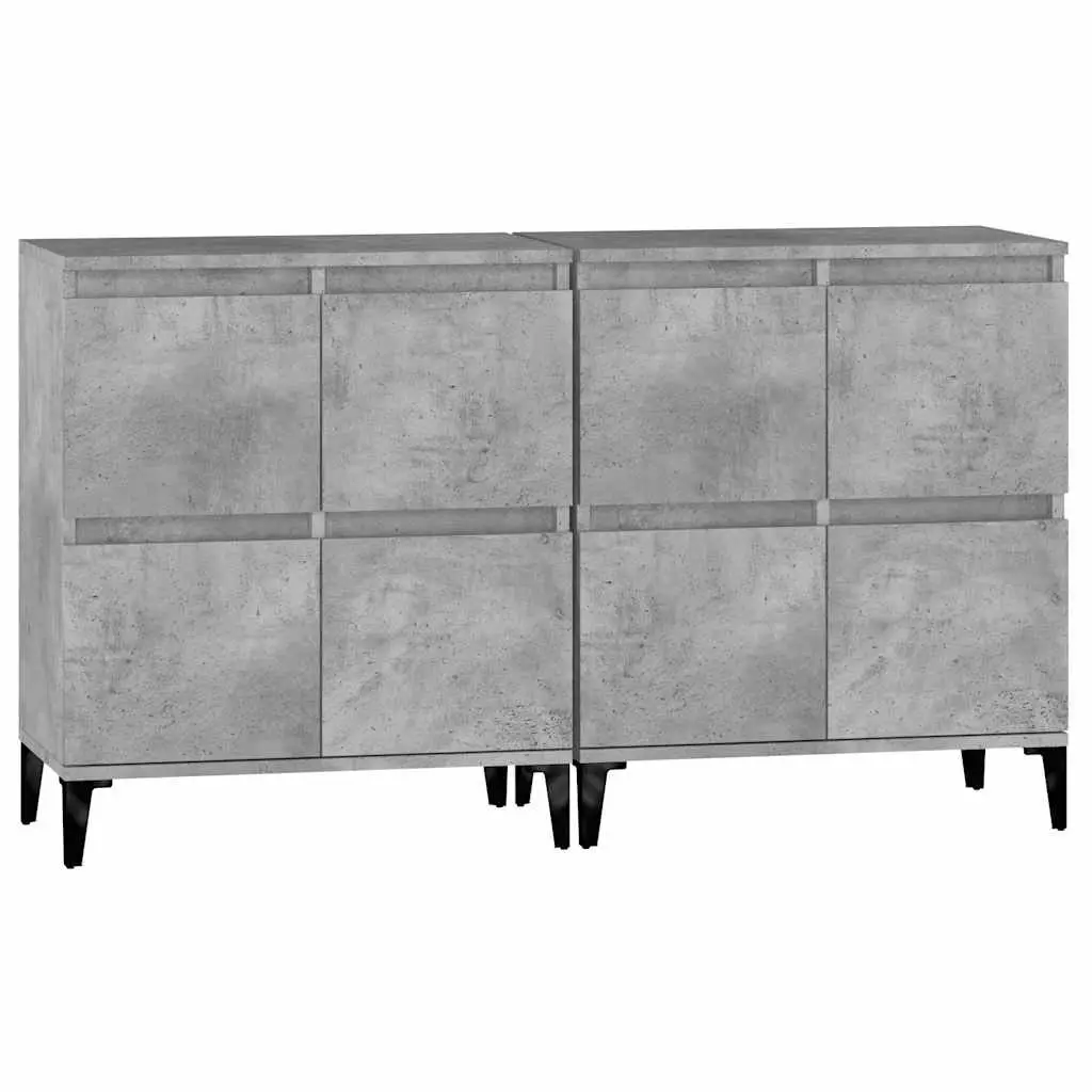 Grey Engineered Wood Sideboard Cabinet Set