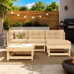 Premium 5-Piece Garden Lounge Set with Cushions in Brown