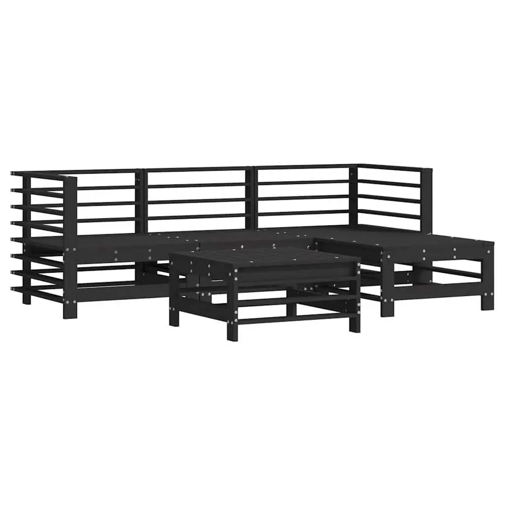 5-Piece Wooden Lounge Set for Outdoor Relaxation
