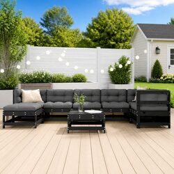 8 Piece Outdoor Sofa Sectional Garden Lounge Set with Cushions