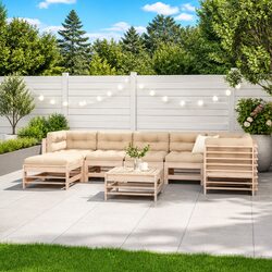 Sturdy 8-Piece Outdoor Lounge Set with Cushions