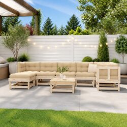 8 Piece Outdoor Garden Lounge Set with Cushions