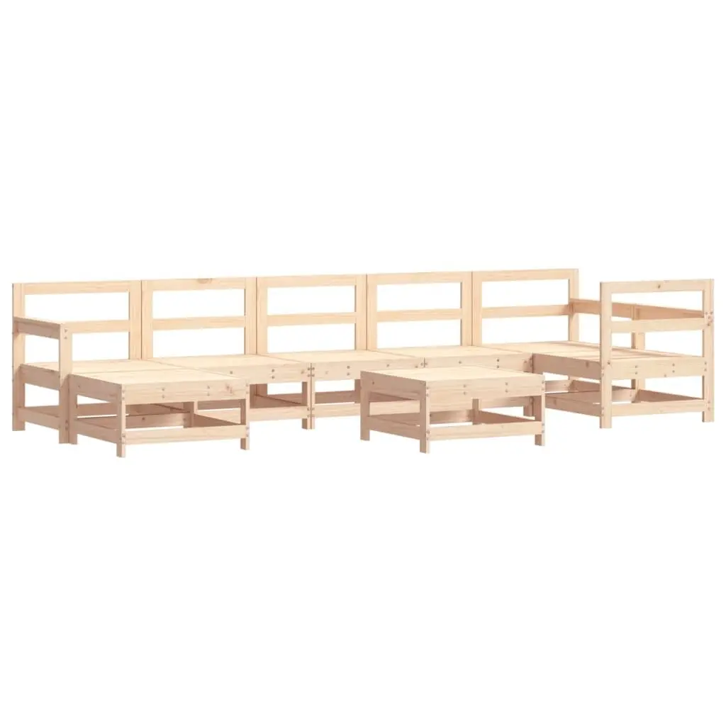 8-Piece Brown Solid Wood Garden Lounge Set with Cushions
