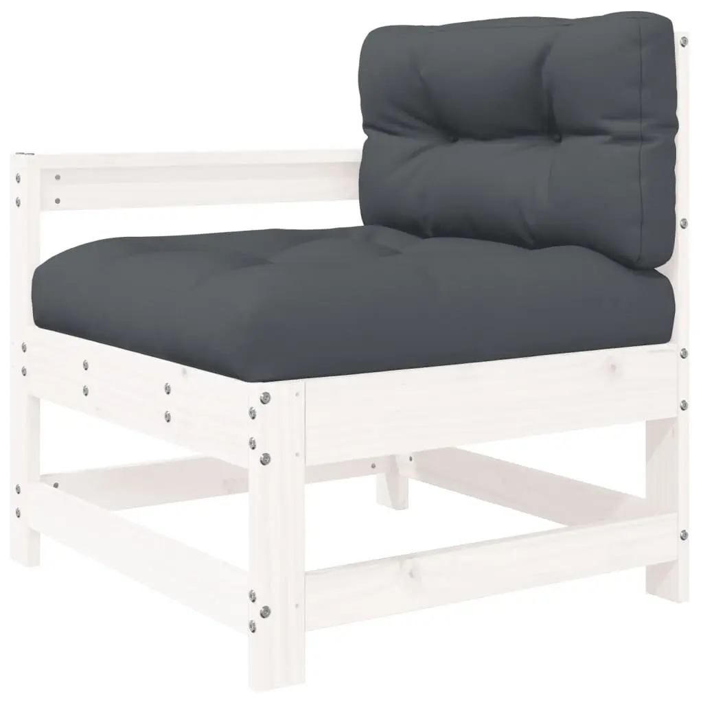 Garden Lounge Set Solid Pine Wood 8 Piece White Outdoor Furniture Patio Sofa