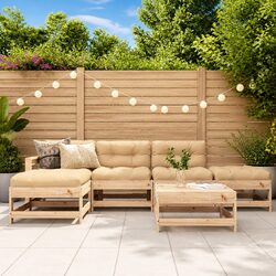 6 Piece Wooden Garden Lounge Set with Soft Cushions