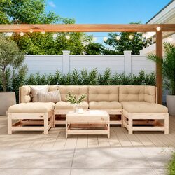 7 Piece Outdoor Patio Lounge Set with Cushions