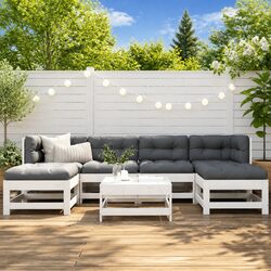 7-Piece Wooden Garden Lounge Set with Cushions