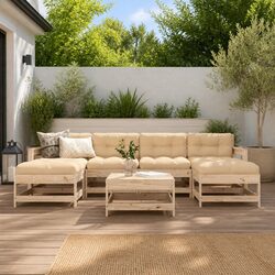 High-Quality 7 Piece Outdoor Lounge Set with Cushions